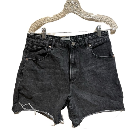 Abrand Jeans High Rise Black Gray Jean Denim Shorts - Picture 1 of 11